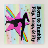 MOOI GEBOREN OM TE TUMMBLE GYMNAST DESIGN LEGPUZZEL (Horizontaal)