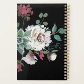 Mooi gedempt bloemenboeket met monogram planner (Achterkant)