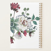 Mooi gedempt bloemenboeket met monogram planner (Achterkant)