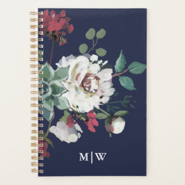 Mooi Gedempt BloemenBoeket met Monogram Planner