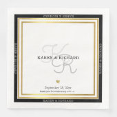 Mooi gedetailleerd monogram huwelijksreceptie / wi servet (Voorkant)