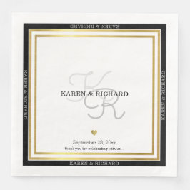 Mooi gedetailleerd monogram huwelijksreceptie / wi servet