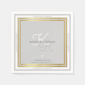 Mooi gedetailleerde monogrammed bruiloft receptie servetten (Voorkant)