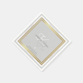 Mooi gedetailleerde monogrammed bruiloft receptie servetten (Hoek)