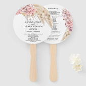 Mooi gedroogd pampas gras Rozen bruiloft programma Handwaaier (Voorkant en achterkant)