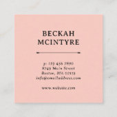 Mooi Geel Blauw Koraal Monogram Vierkante Visitekaartje (Achterkant)