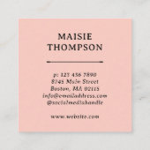 Mooi geel blauw koraal vierkante visitekaartje (Achterkant)