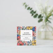 Mooi geel blauw koraal vierkante visitekaartje (Staand voorkant)