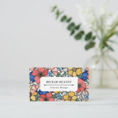 Mooi geel blauw koraal visitekaartje (Staand voorkant)