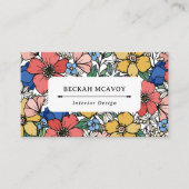 Mooi geel blauw koraal visitekaartje (Voorkant)