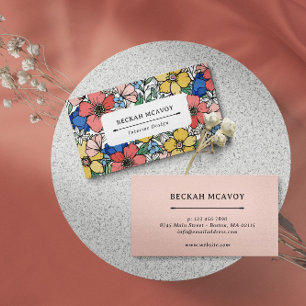 Mooi geel blauw koraal visitekaartje