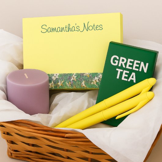 Mooi Geel Bloemontwerp met Lily Border Post-it® Notes