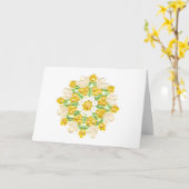 Mooi geel en wit gewatteerd bloemontwerp kaart (Gele Bloem)