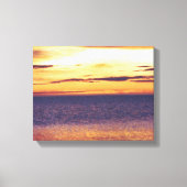 Mooi Geel Golden Sunset Ocean Zee ontworpen Canvas Afdruk (Voorkant)