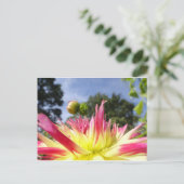 Mooi Geel Roze Dahlia DIY Briefkaart (Staand voorkant)