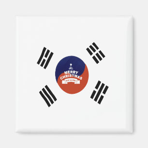 Mooi Gefeliciteerd Zuid-Korea Prettig Kerstfeest Magneet