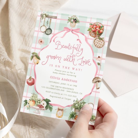 Mooi gegroeid met liefde meisje Baby shower Kaart