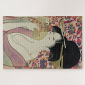 mooi geisha-portret met een Comb Art Legpuzzel (Horizontaal)