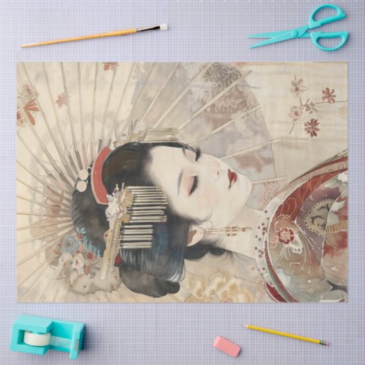 Mooi Geisha Portret Tissuepapier (Craft)