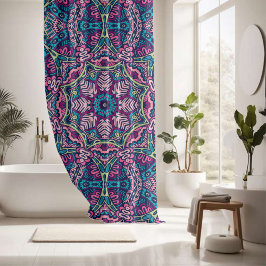 Mooi gekleurd mandala naadloos patroon douchegordijn