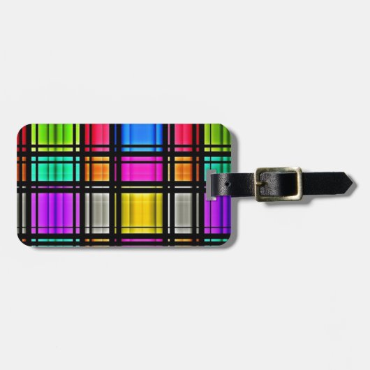 Mooi gekleurd retro patroon bagagelabel (Voorkant horizontaal)