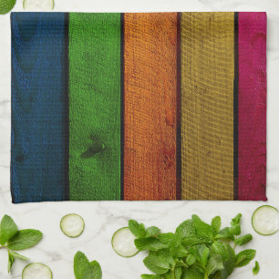 mooi gekleurde houten planken theedoek