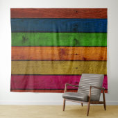mooi gekleurde houten planken wandkleed (In Situ (horizontaal))