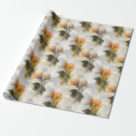 Mooi gele bloemen patroon cadeaupapier (Uitgerold)