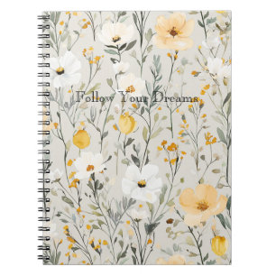 Mooi Gele Witte Bloemen Dromen Notitieboek