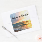 MOOI GELOOF IN WONDEREN ZONSOPGANG ONTWERP VIERKANTE STICKER (Envelop)