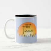 Mooi geloof zonsopgang Ik weet wie houdt morgen Tweekleurige Koffiemok (Links)