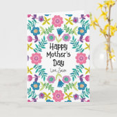 Mooi Gelukkig Moederdag Bloemen  Kaart (Gele Bloem)