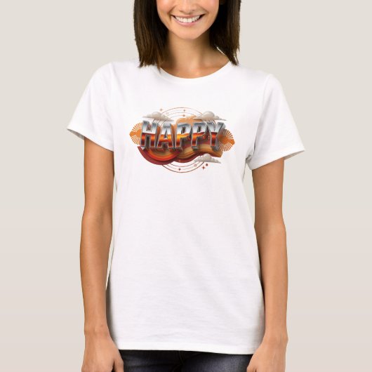 Mooi gelukkig statement ontwerp t-shirt (Voorkant)
