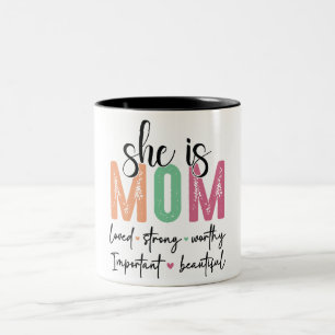 Mooi gelukkige Moederdag Mama Tweekleurige Koffiemok