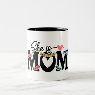 Mooi gelukkige Moederdag Mama Tweekleurige Koffiemok