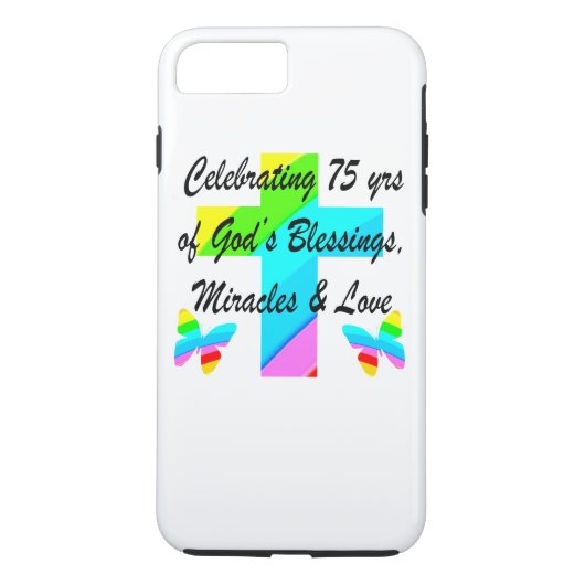 MOOI GEPERSONALISEERD 75E VERJAARDAG ONTWERP Case-Mate iPhone CASE (Achterkant)