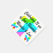 MOOI GEPERSONALISEERD 75E VERJAARDAG ONTWERP SERVETTEN (Hoek)