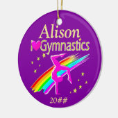 MOOI GEPERSONALISEERD EN GEDATEERD GYMNAST ORNAMEN KERAMISCH ORNAMENT (Links)