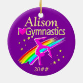 MOOI GEPERSONALISEERD EN GEDATEERD GYMNAST ORNAMEN KERAMISCH ORNAMENT (Achterkant)