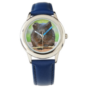 Mooi gepersonaliseerd goud Agouti cavia Horloge
