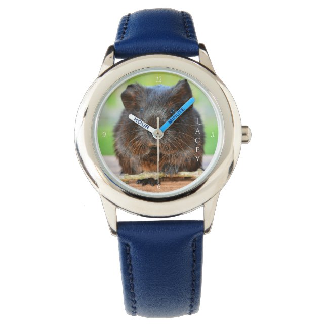Mooi gepersonaliseerd goud Agouti cavia Horloge (Voorkant)