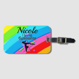 MOOI GEPERSONALISEERD IK HOU VAN GYMNASTIEK ONTWER BAGAGELABEL