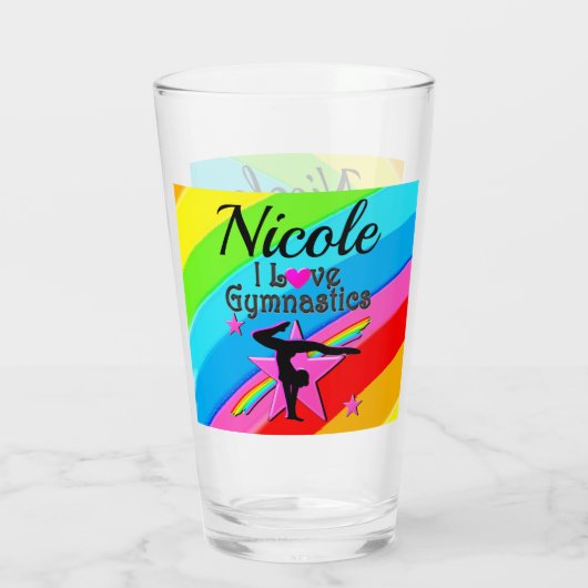 MOOI GEPERSONALISEERD IK HOU VAN GYMNASTIEK ONTWER GLAS (Achterkant)