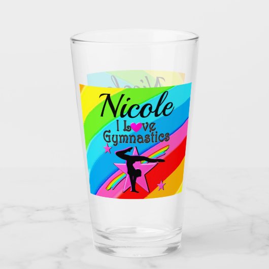 MOOI GEPERSONALISEERD IK HOU VAN GYMNASTIEK ONTWER GLAS (Voorkant)