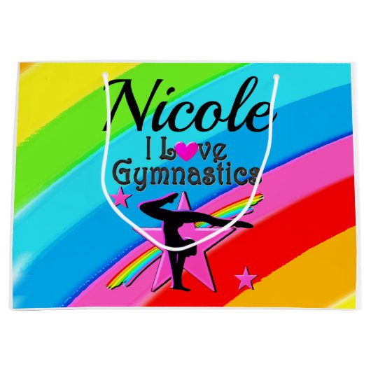 MOOI GEPERSONALISEERD IK HOU VAN GYMNASTIEK ONTWER GROOT CADEAUZAKJE (Voorkant)