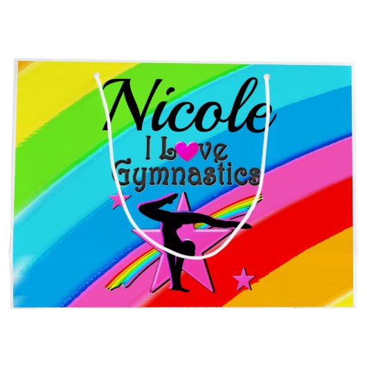 MOOI GEPERSONALISEERD IK HOU VAN GYMNASTIEK ONTWER GROOT CADEAUZAKJE (Achterkant)