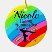 MOOI GEPERSONALISEERD IK HOU VAN GYMNASTIEK ONTWER KERAMISCH ORNAMENT (Voorkant)