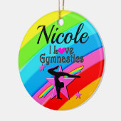 MOOI GEPERSONALISEERD IK HOU VAN GYMNASTIEK ONTWER KERAMISCH ORNAMENT (Links)