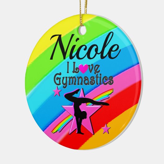MOOI GEPERSONALISEERD IK HOU VAN GYMNASTIEK ONTWER KERAMISCH ORNAMENT (Links)