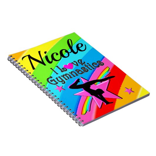 MOOI GEPERSONALISEERD IK HOU VAN GYMNASTIEK ONTWER NOTITIEBOEK (Rechterzijde)